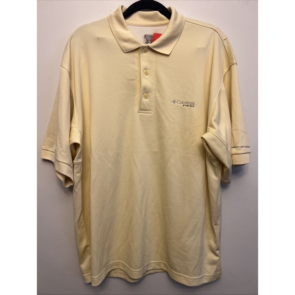 Columbia men's PFG Polo shirt, medium, yellow